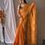 Orange Shimmering Tissue silk blend Saree 