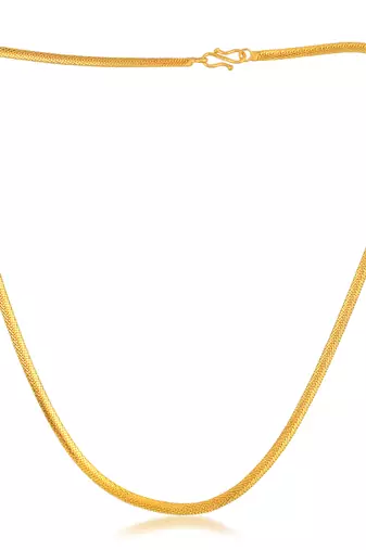 Brass micron gold 22 inch handmade chain necklace