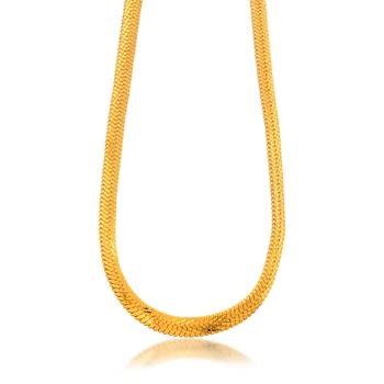 Brass micron gold 22 inch handmade chain necklace 2