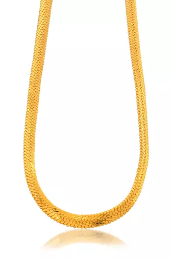 Brass micron gold 22 inch handmade chain necklace