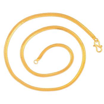 Brass micron gold 22 inch handmade chain necklace 3