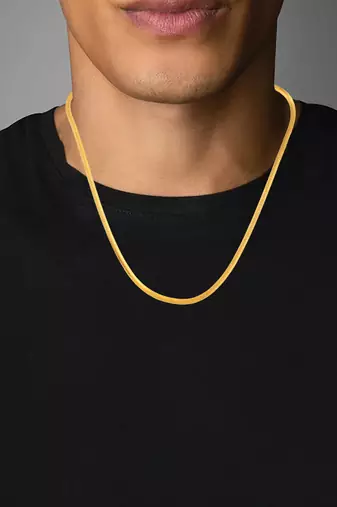 Brass micron gold 22 inch handmade chain necklace