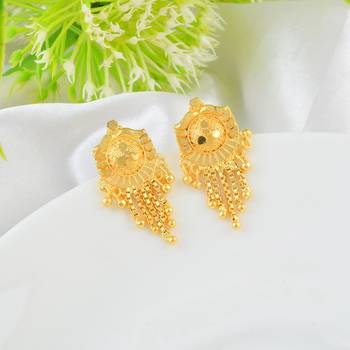 Brass micron traditional stud earrings 1