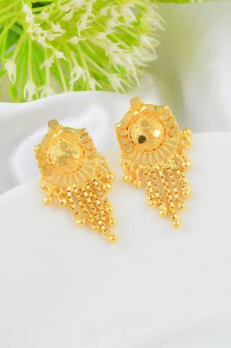 Brass micron traditional stud earrings