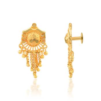 Brass micron traditional stud earrings 3