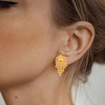 Brass micron traditional stud earrings 5