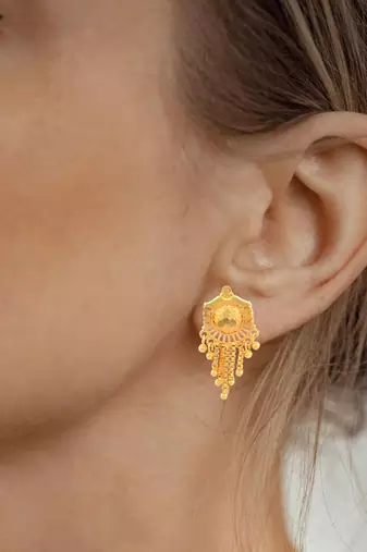 Brass micron traditional stud earrings