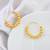 Brass micron carved beaded hoop earrings women
