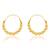 Brass micron carved beaded hoop earrings women