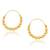 Brass micron carved beaded hoop earrings women