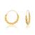 Brass micron carved beaded hoop earrings women
