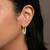 Brass micron carved beaded hoop earrings women