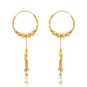 Brass micron gold hoop jhalar earrings for women 2