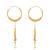 Brass micron gold hoop jhalar earrings for women