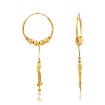 Brass micron gold hoop jhalar earrings for women 3