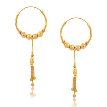 Brass micron gold hoop jhalar earrings for women 4