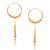 Brass micron gold hoop jhalar earrings for women