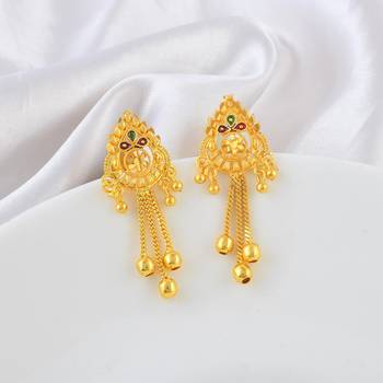Brass micron traditional stud earrings 1