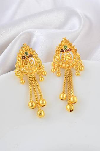 Brass micron traditional stud earrings
