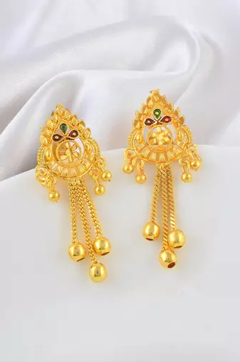 Brass micron traditional stud earrings