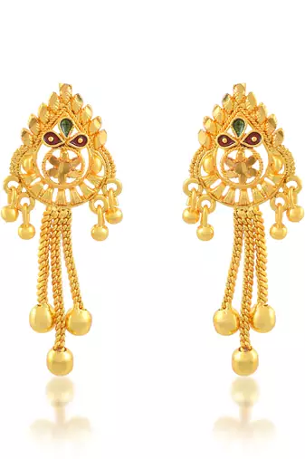 Brass micron traditional stud earrings