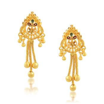 Brass micron traditional stud earrings 3