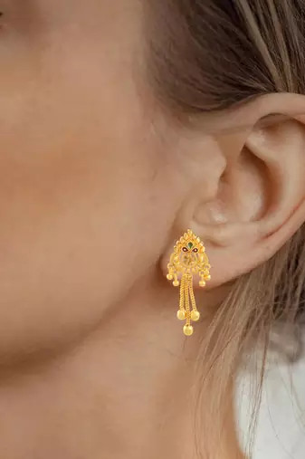 Brass micron traditional stud earrings