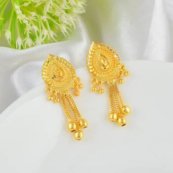 Brass micron handmade traditional stud earrings 1