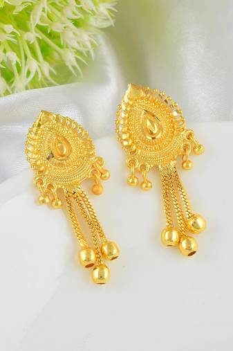 Brass micron handmade traditional stud earrings