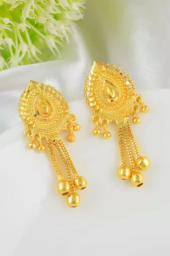 Brass micron handmade traditional stud earrings