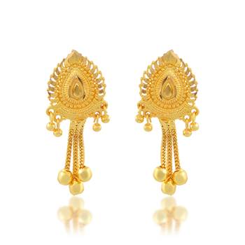 Brass micron handmade traditional stud earrings 2
