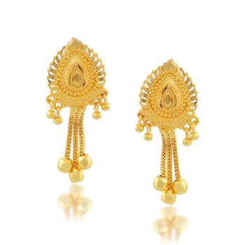 Brass micron handmade traditional stud earrings 3