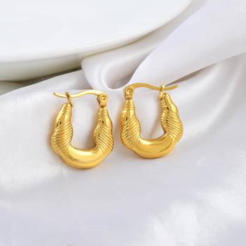 Brass micron gold hoop earrings for women 1