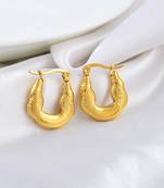 Brass micron gold hoop earrings for women