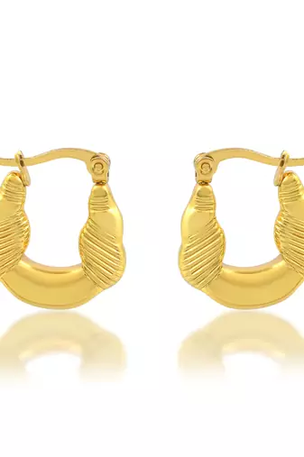 Brass micron gold hoop earrings for women