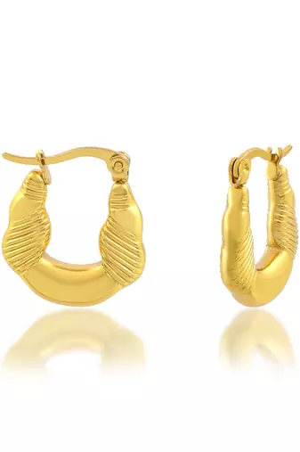 Brass micron gold hoop earrings for women