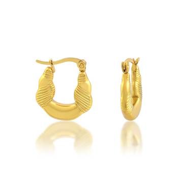 Brass micron gold hoop earrings for women 4