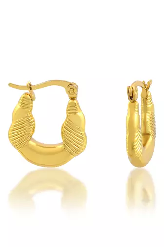 Brass micron gold hoop earrings for women