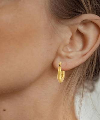 Brass micron gold hoop earrings for women 5