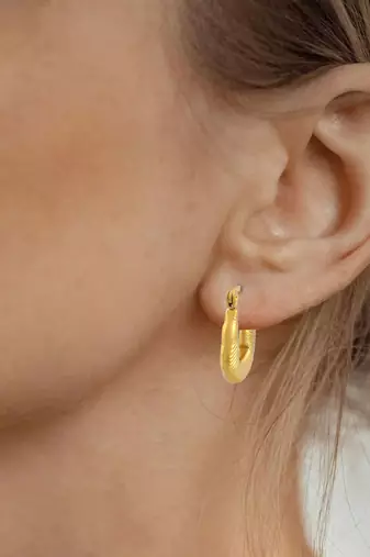 Brass micron gold hoop earrings for women