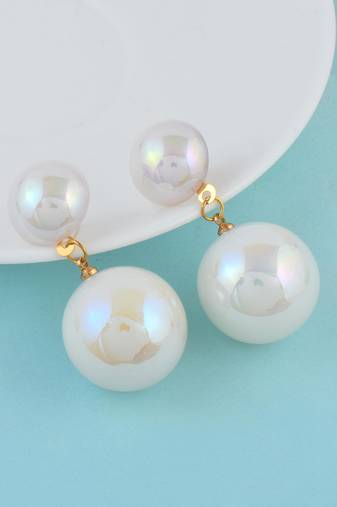 Faux opal stud earrings women