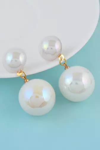 Faux opal stud earrings women