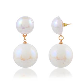Faux opal stud earrings women 4