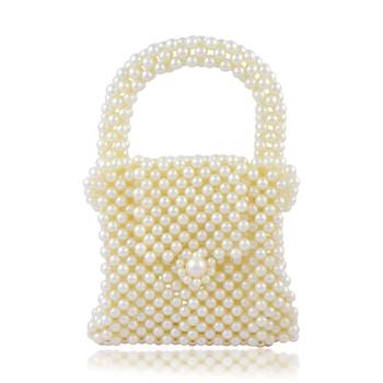 Imitation pearls hand bag for women girls 1