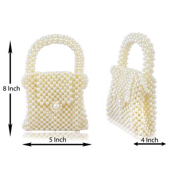 Imitation pearls hand bag for women girls 2