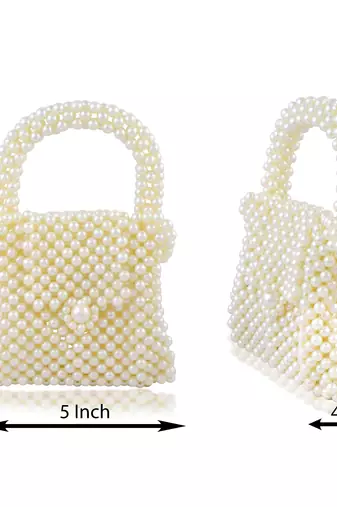 Imitation pearls hand bag for women girls