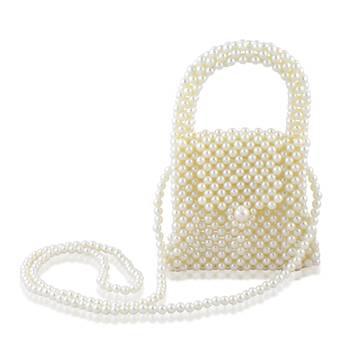 Imitation pearls hand bag for women girls 3