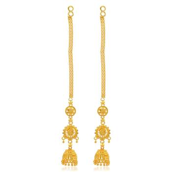 Brass micron gold long kanchain jhumki traditional 4