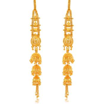 Brass micron gold long kanchain jhumki traditional 2