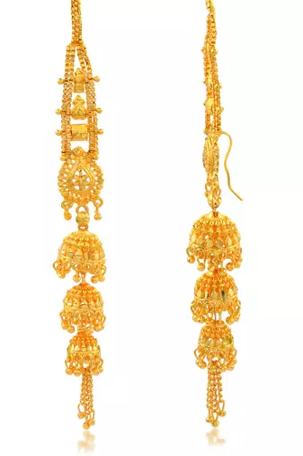 Brass micron gold long kanchain jhumki traditional
